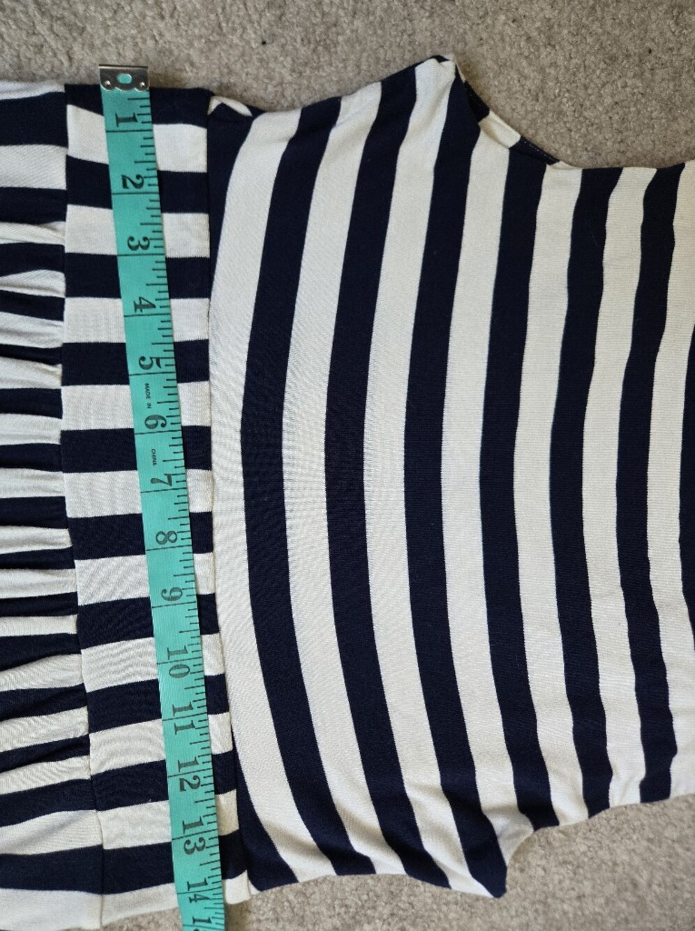 Boden Olympia Jersey Navy and White Vertical Stripe V-Neck Maxi Dress. Size 6 - Picture 10 of 11